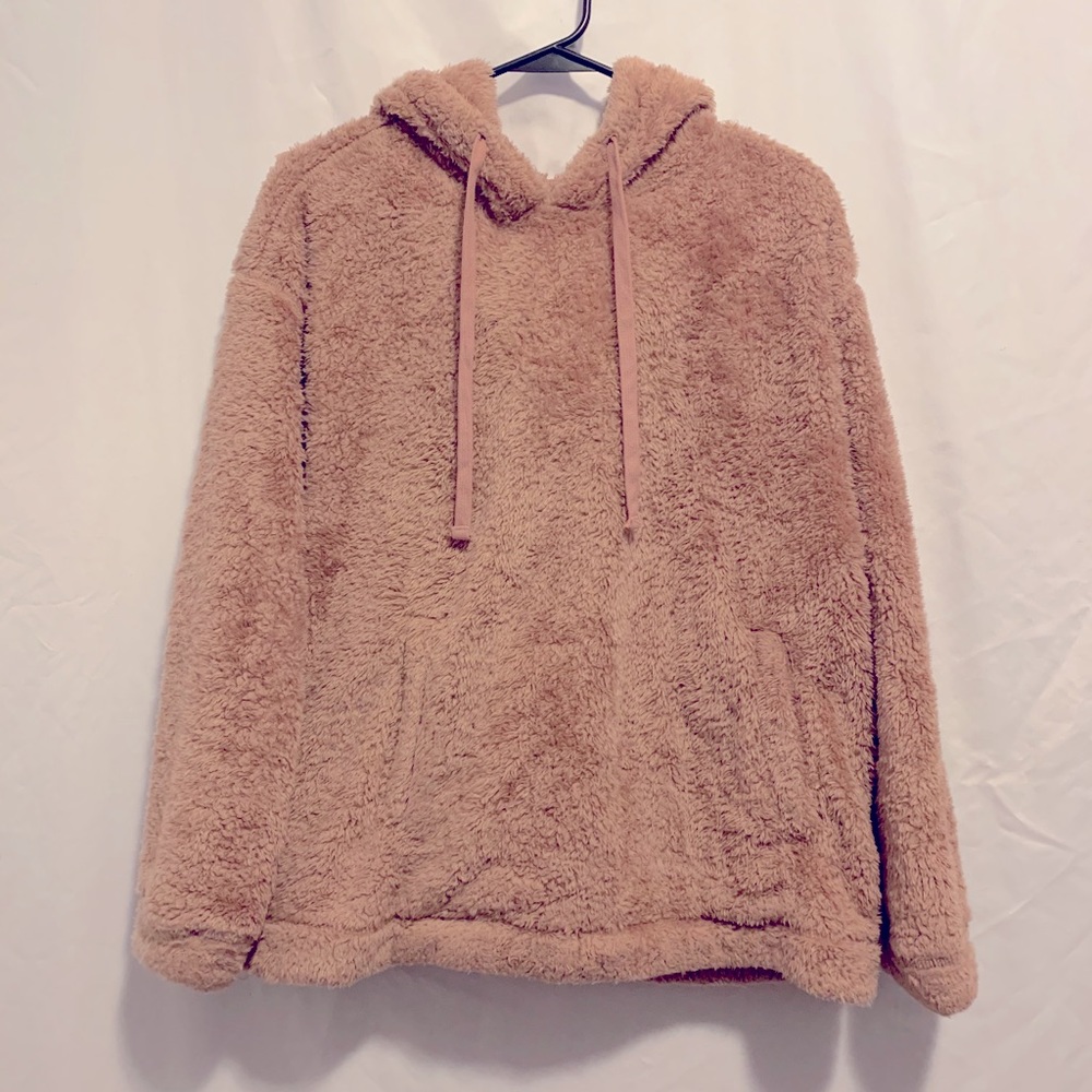 Universal Thread Pink Plush Hooded Sweater Size L